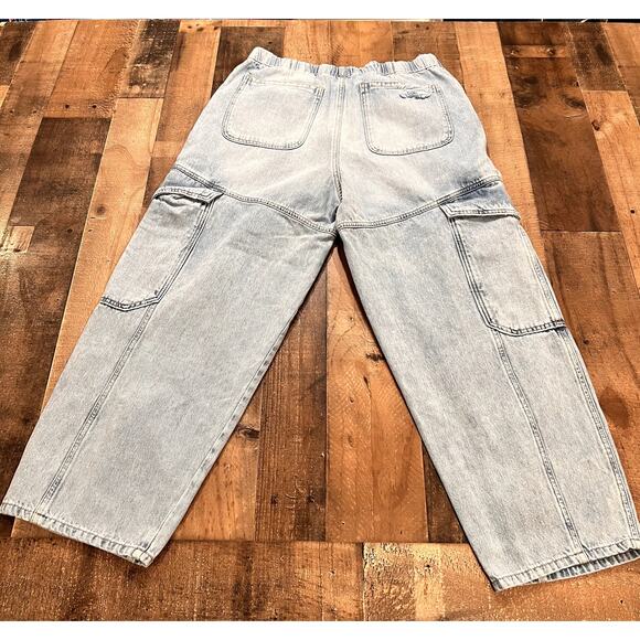 Free People All Star Pull On Jeans Utility Cargo Low Slung Wide Leg - Picture 4 of 8